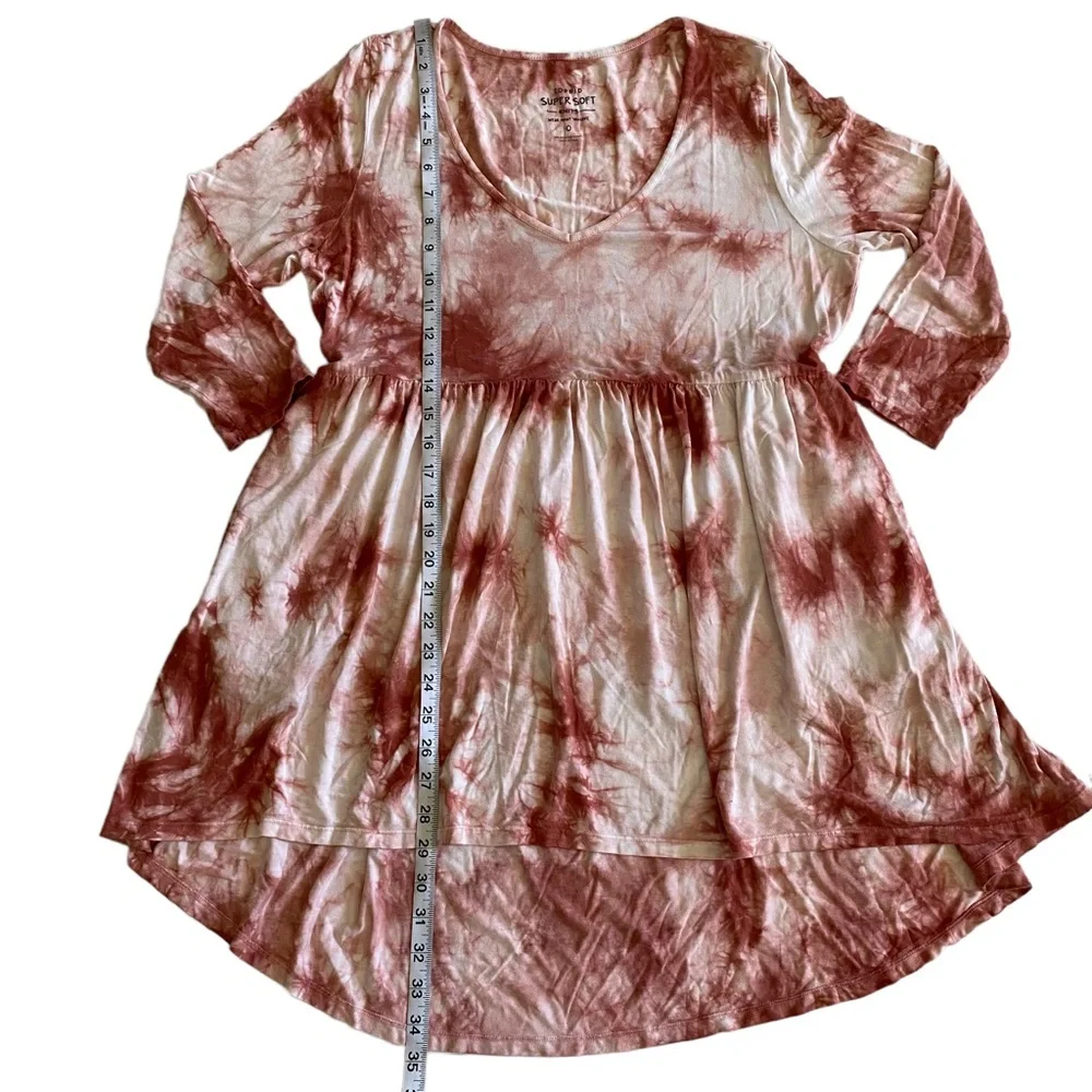 Torrid Super Soft Knits Tie Dye 3/4 Sleeves High & Low Dress Size Large - Picture 6 of 14